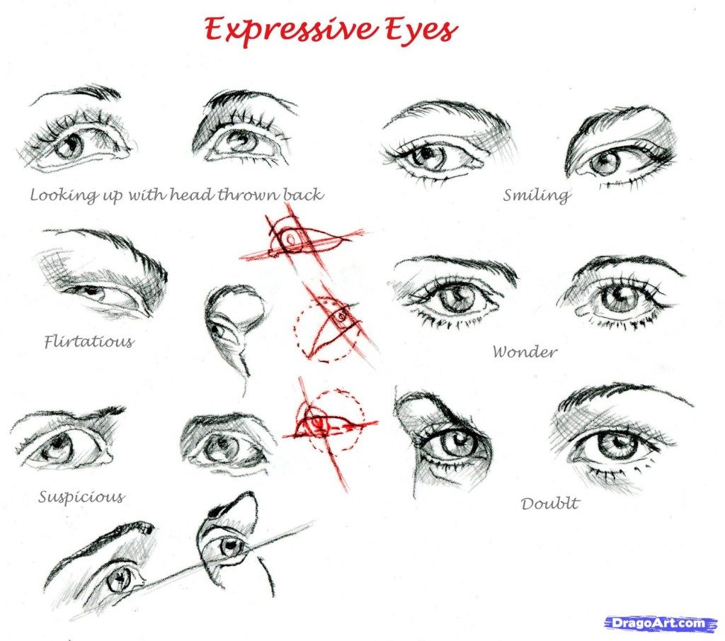 how to draw-eyes-lessons