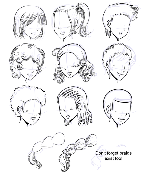 View Drawing Manga Hair Background