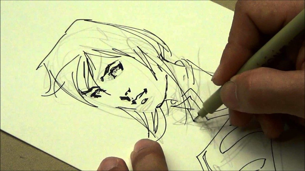 Super-girl-Drawing-by-JIM-LEE-artist-draw-the-female-superhero-2