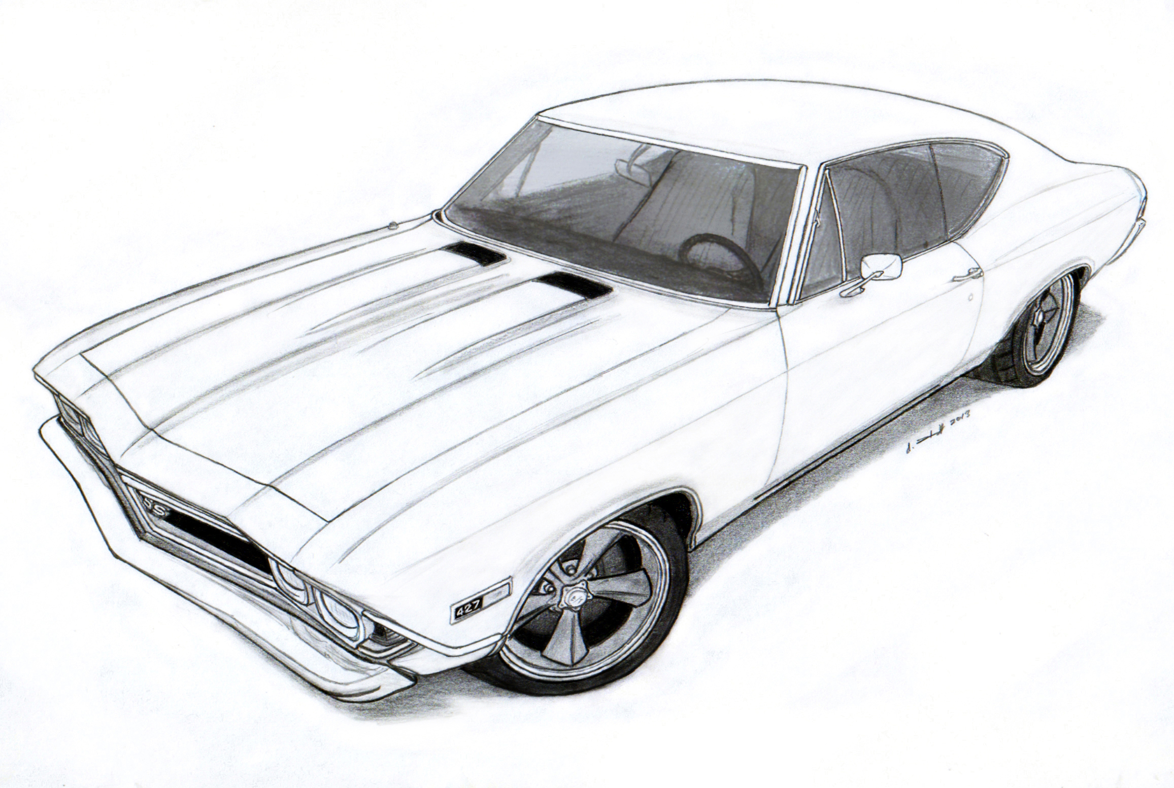 how to draw a camaro ss