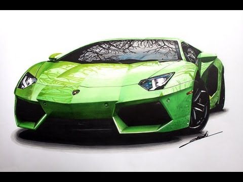green-lambo-how-to-draw-a-real-car