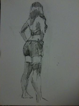 back side figure drawing example - how to draw a woman